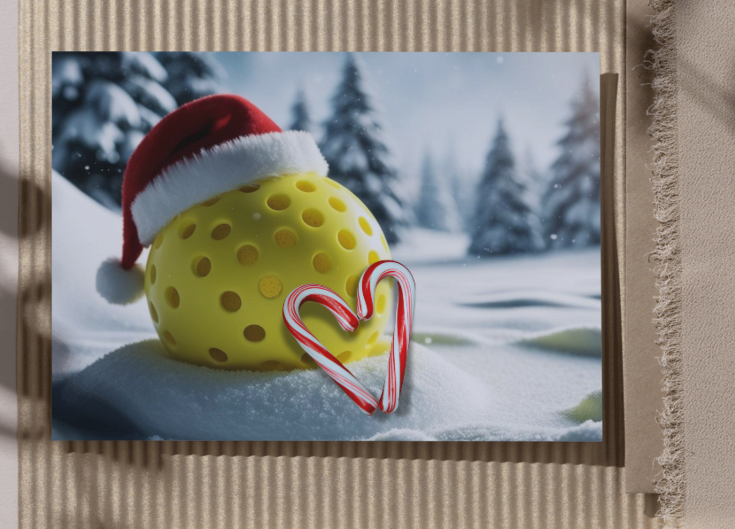 Pickleball Christmas Themed Holiday Greeting Cards - 3 Different Sizes to Pick from