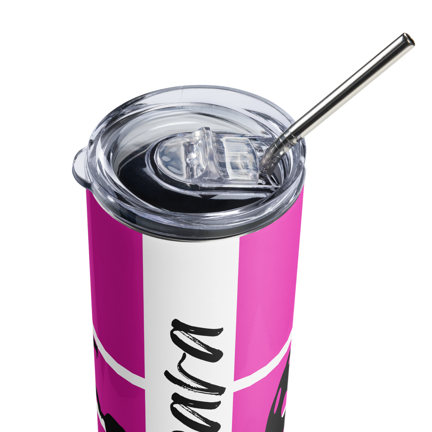 Personalized Pickleball 20oz Pink and Black Hot and Cold Drinks Tumbler Christmas Birthday Holiday Unique Seamless Gift Pickleball Court