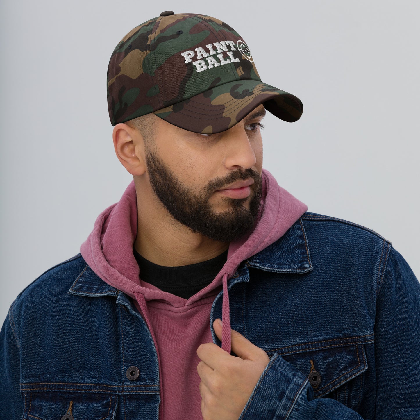 Paintball Green Camo Embroidered Baseball Hat for Men and Women