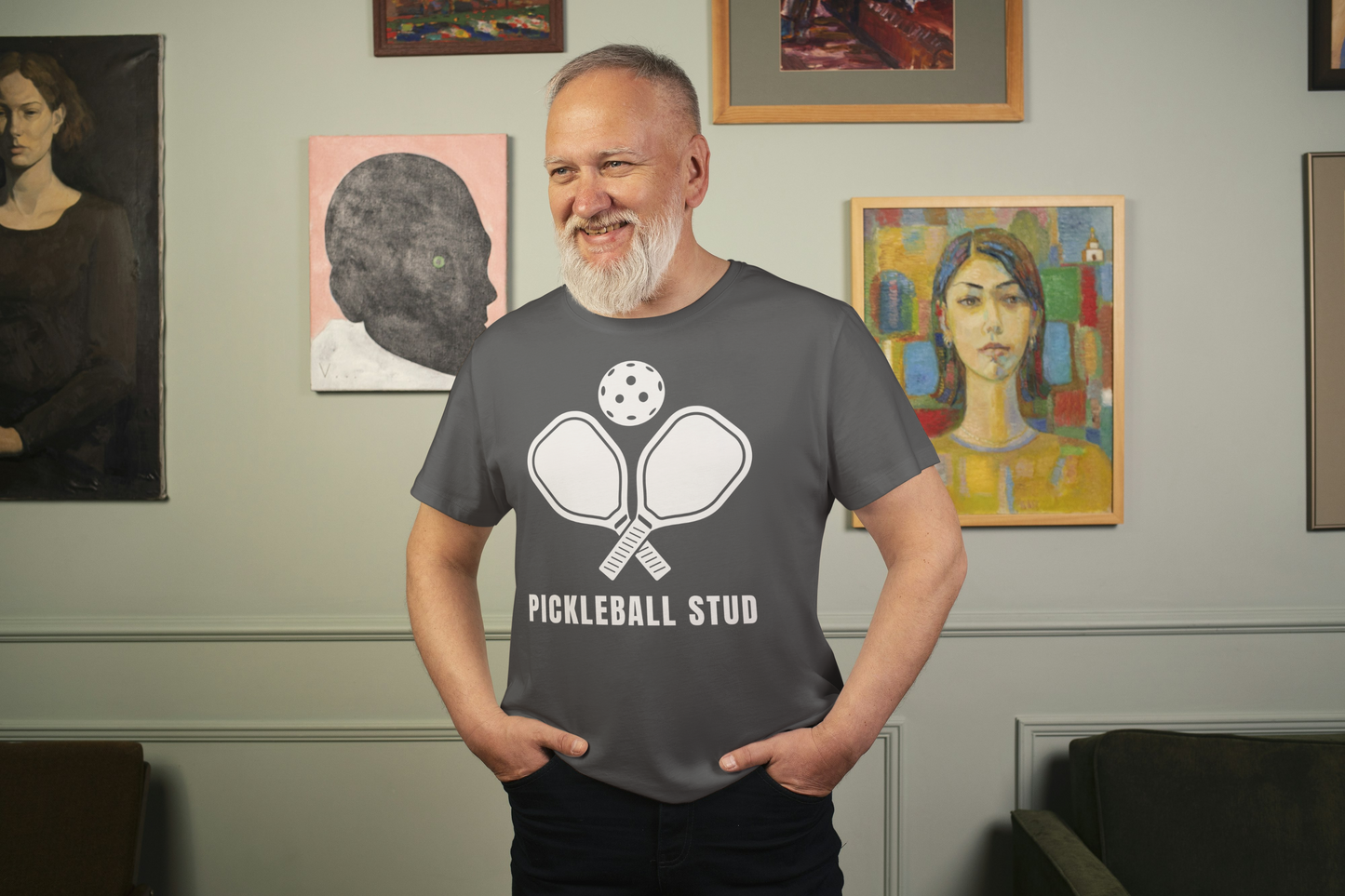 Pickleball Stud Funny T Shirt for Men - Christmas, Holiday or Birthday Gift