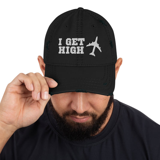 I GET HIGH Distressed Hat for Men and Women